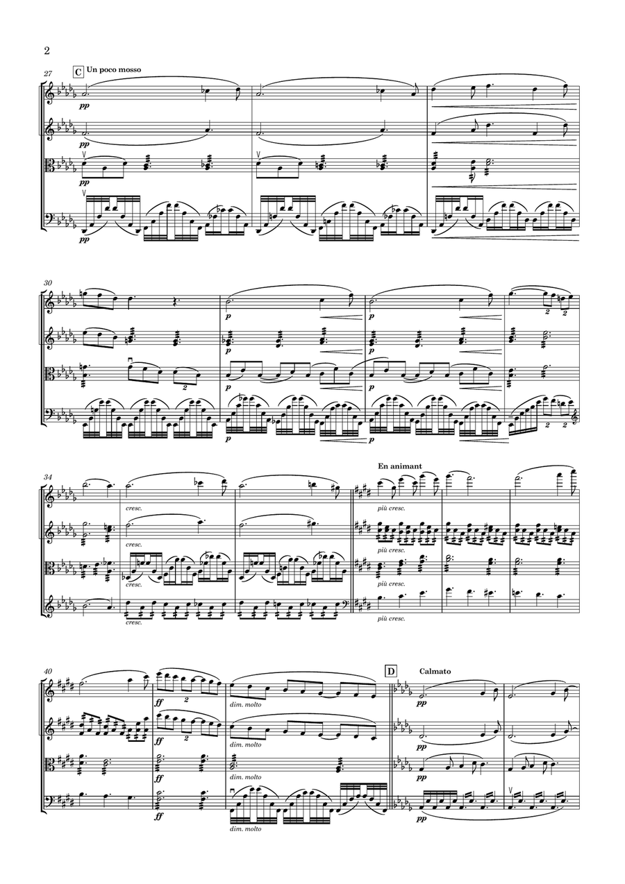 Clair de Lune String Quartet scores gallery preview page 2