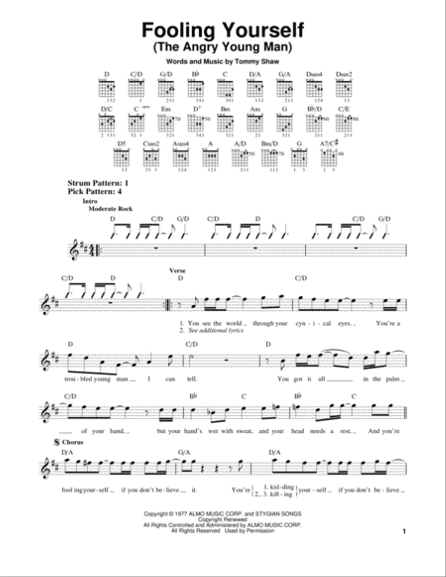 Fooling Yourself (The Angry Young Man) Acoustic Guitar scores gallery preview page 1
