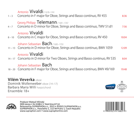 Vivaldi, Bach & Telemann: Oboe Concertos