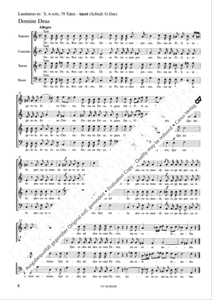 Mass in C Major 4-Part scores gallery preview page 9