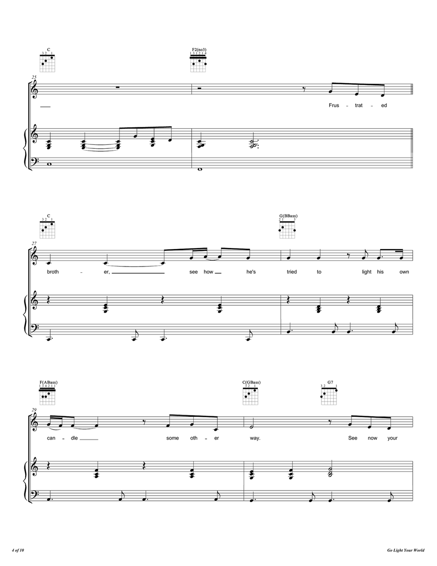 Go Light Your World Piano, Vocal scores gallery preview page 5