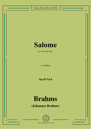 Book cover for Brahms-Salome,Op.69 No.8 in A Major