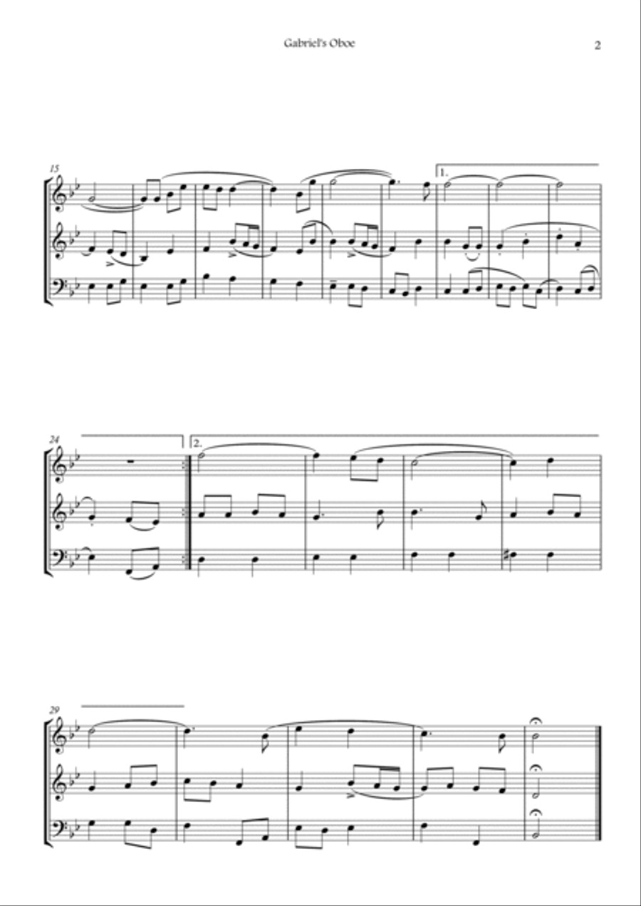 Gabriel's Oboe Woodwind Trio scores gallery preview page 2