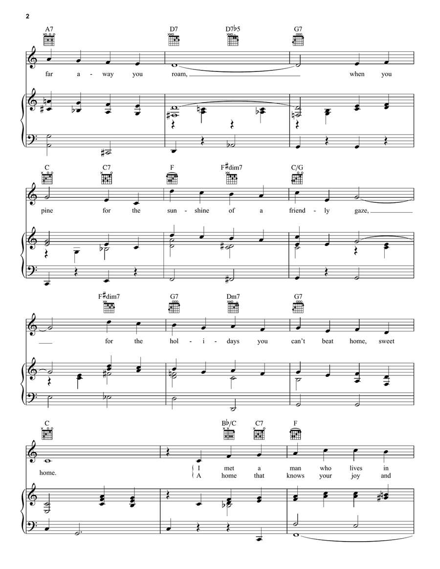 (There's No Place Like) Home For The Holidays Piano, Vocal, Guitar scores gallery preview page 2