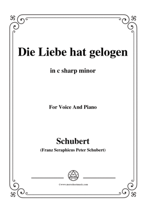 Schubert-Die Liebe hat gelogen,in c sharp minor,Op.23,No.1,for Voice and Piano