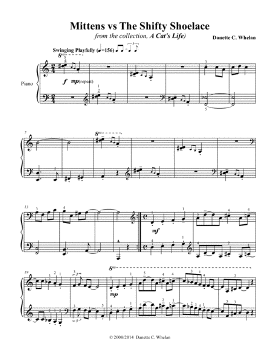 Mittens vs. The Shifty Shoelace Piano Solo scores gallery preview page 1