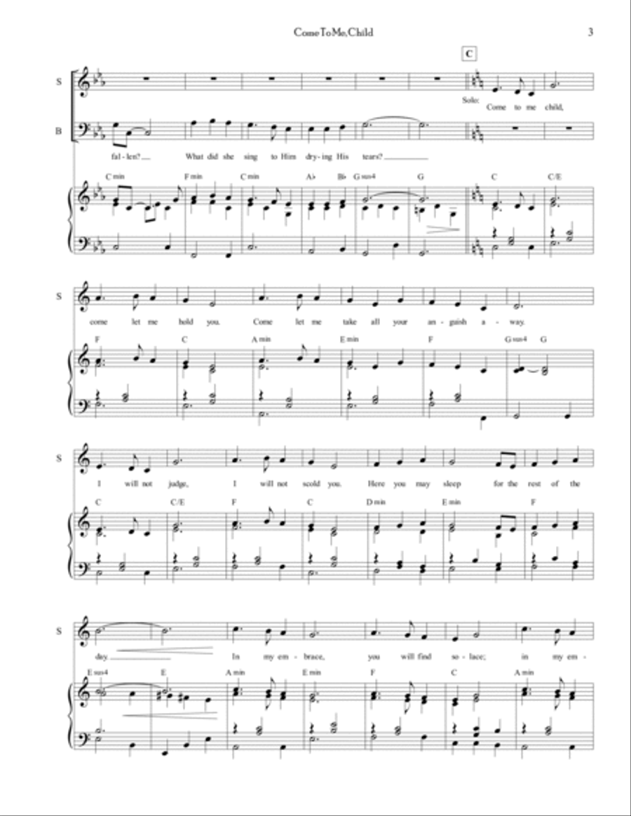 Come To Me, Child (A Song of Mary) 4-Part scores gallery preview page 4