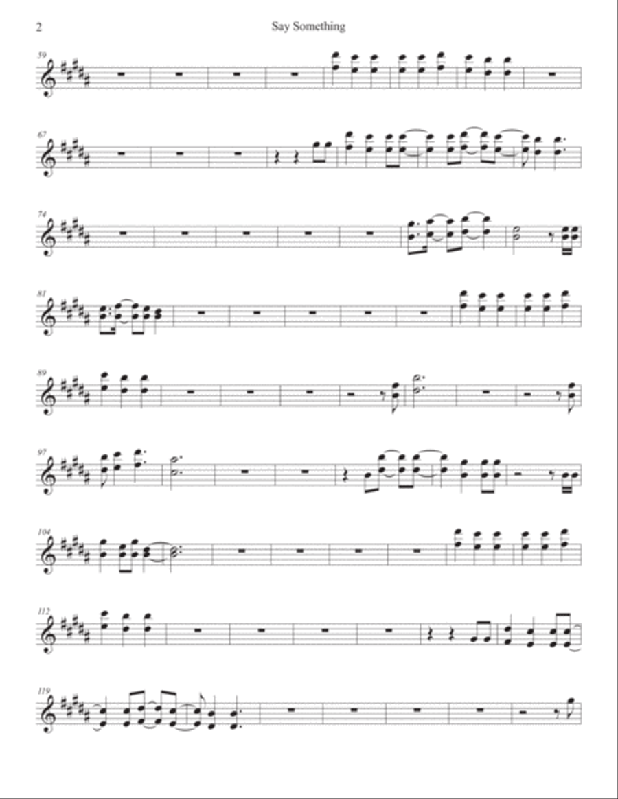 Say Something Baritone Saxophone scores gallery preview page 2