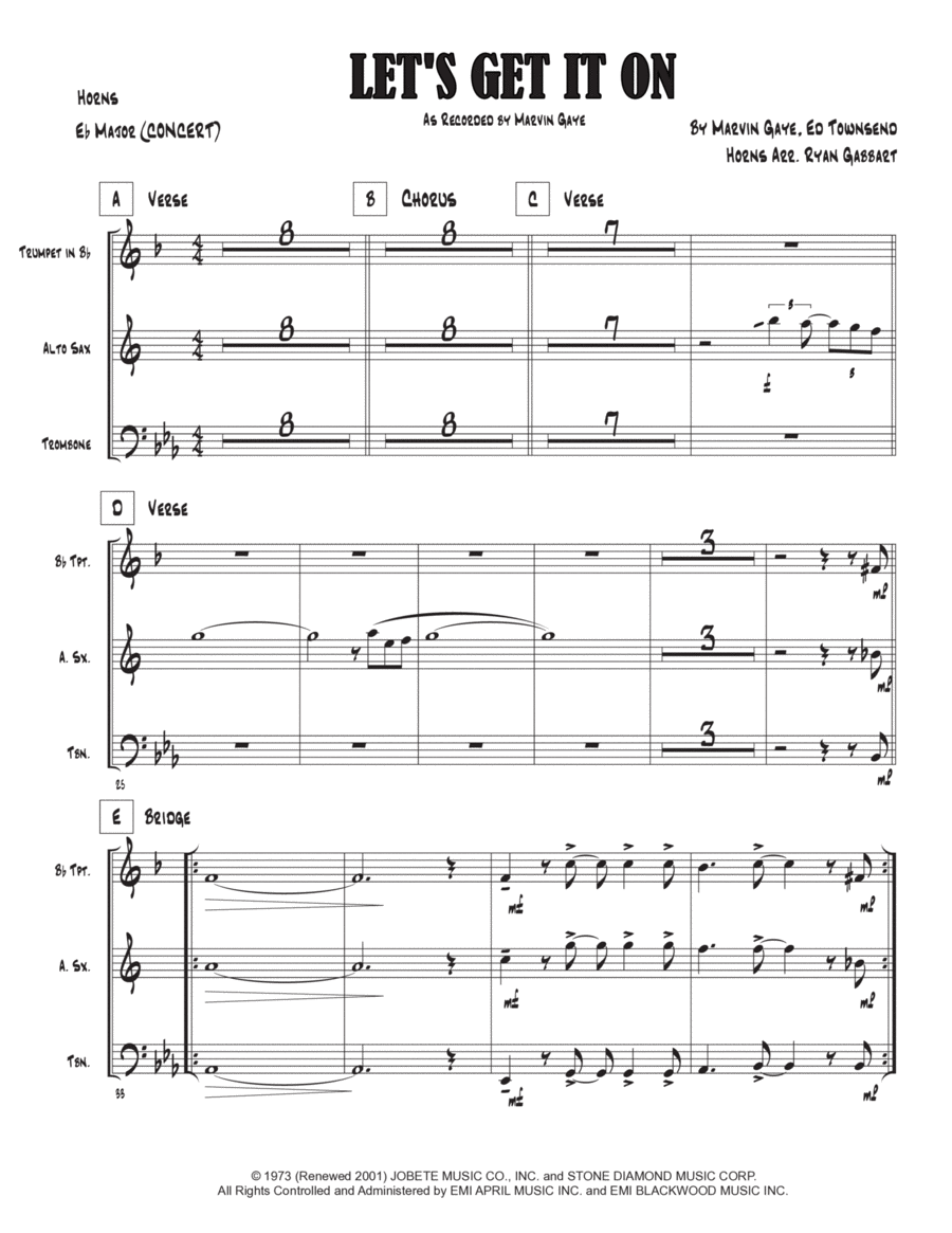 Let's Get It On Alto Saxophone scores gallery preview page 1