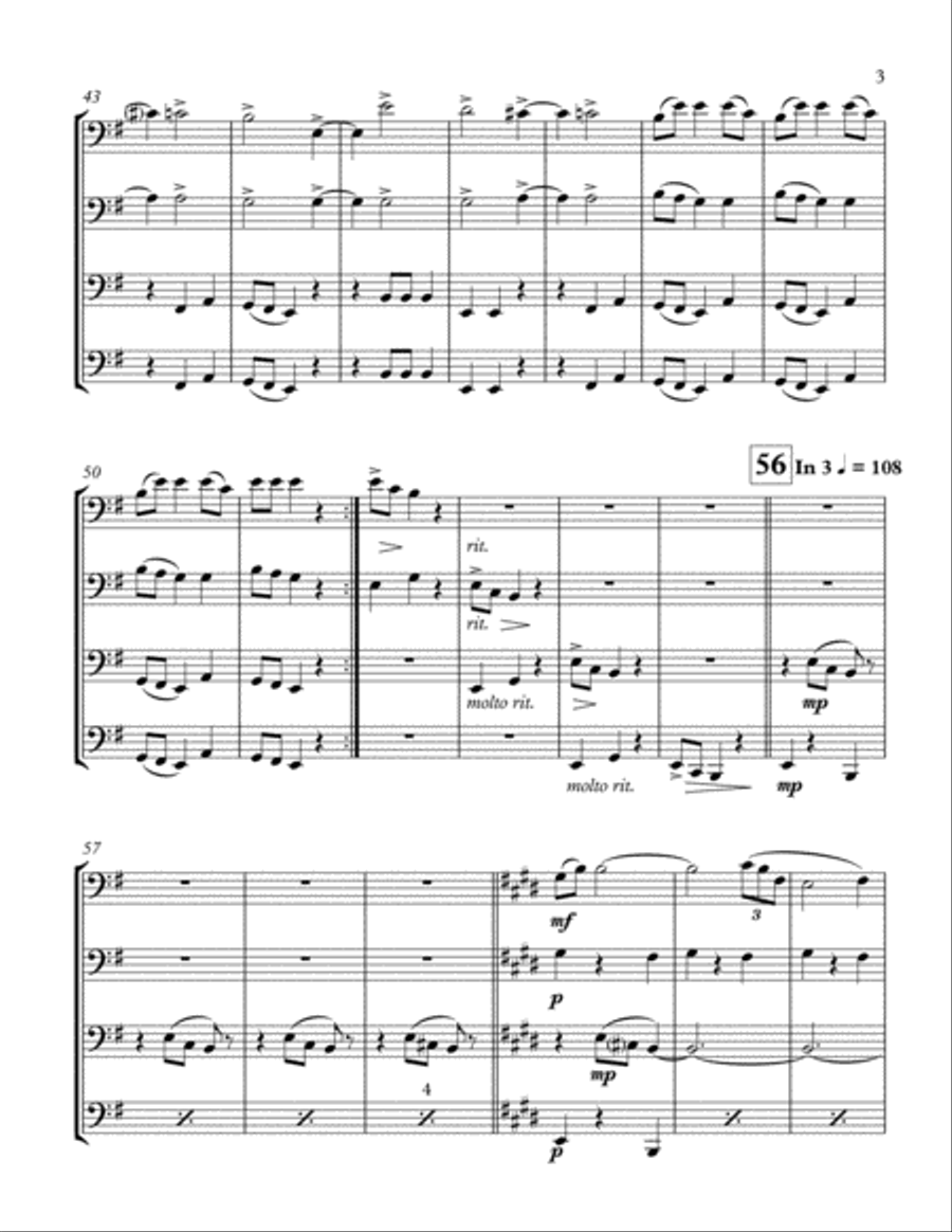 New World Symphony mvt 3 Brass Ensemble scores gallery preview page 4