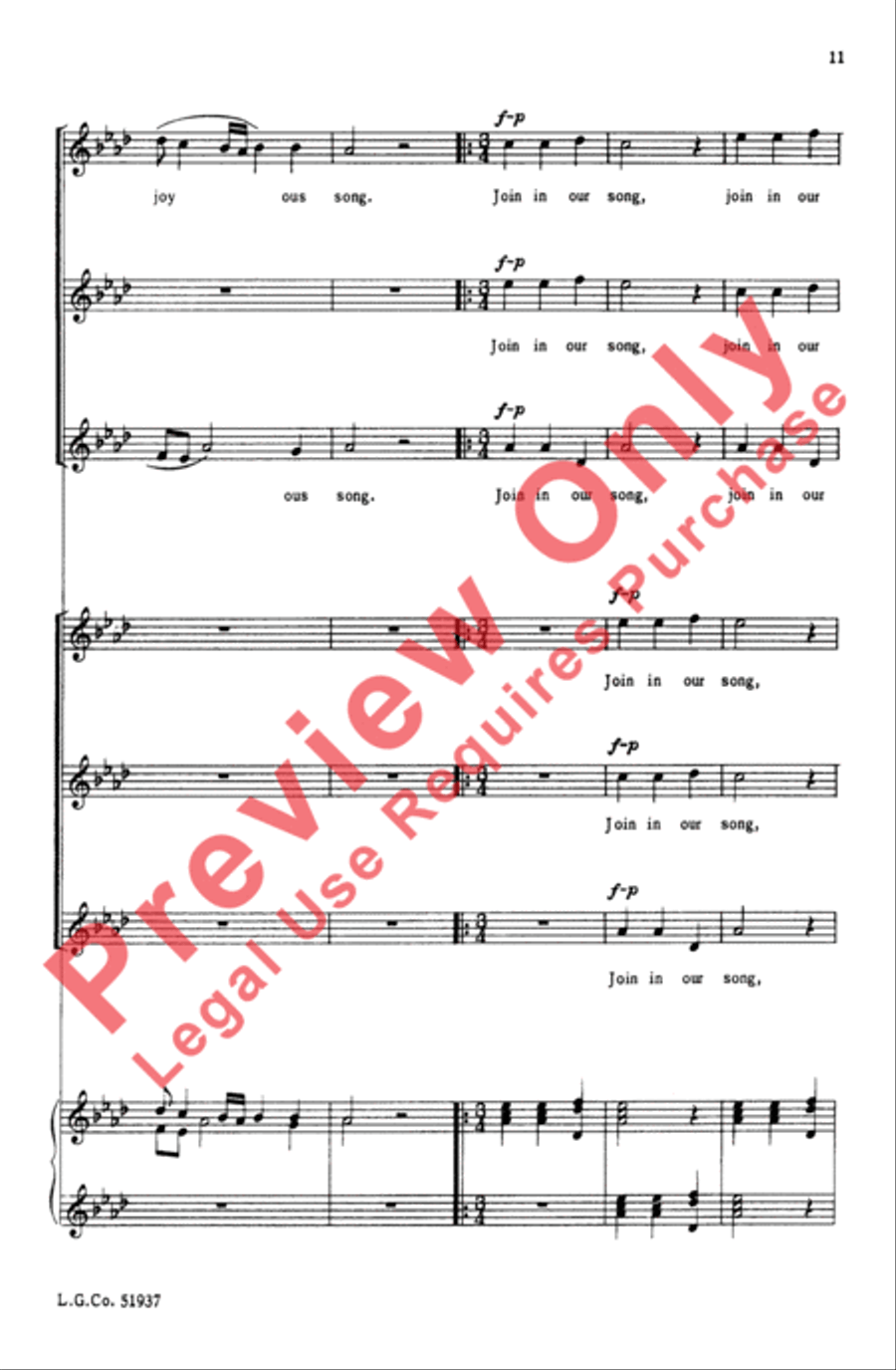 Come, All Musicians, Come 2-Part scores gallery preview page 11
