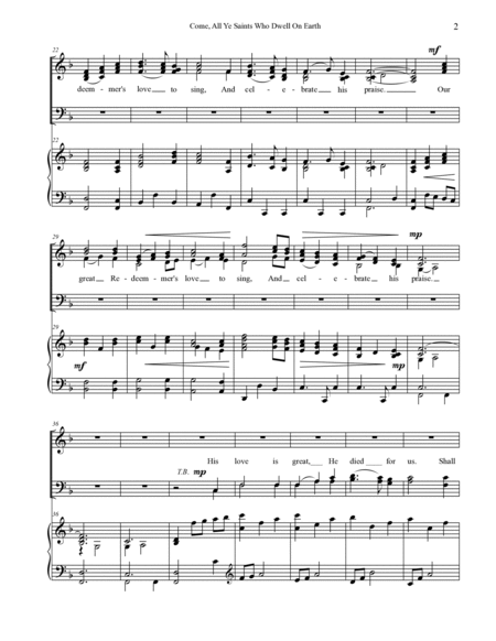 Come All Ye Saints Who Dwell on Earth - SATB image number null