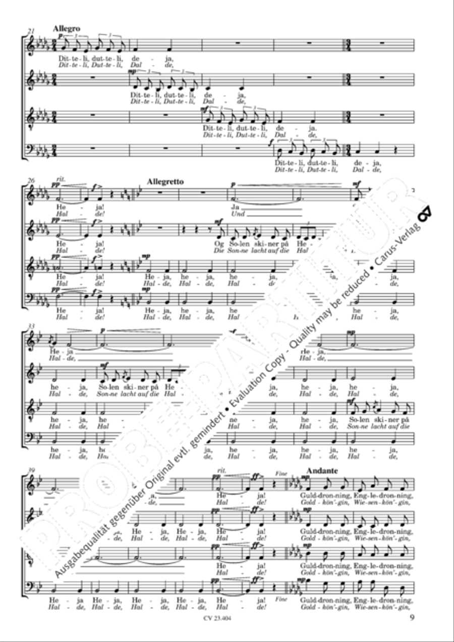 Peterson-Berger: 8 Sanger Choir scores gallery preview page 10