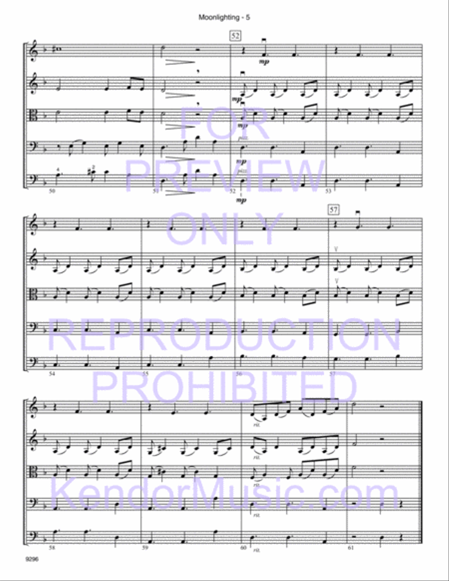 Moonlighting (based on Moonlight Sonata) String Orchestra scores gallery preview page 6