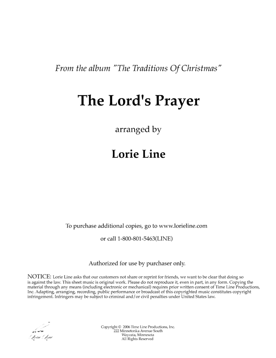 The Lord's Prayer The Lord's Prayer Piano Solo scores gallery preview page 1