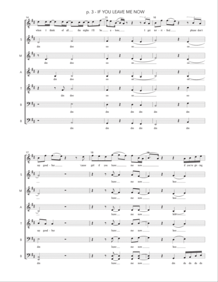 If You Leave Me Now 4-Part scores gallery preview page 3