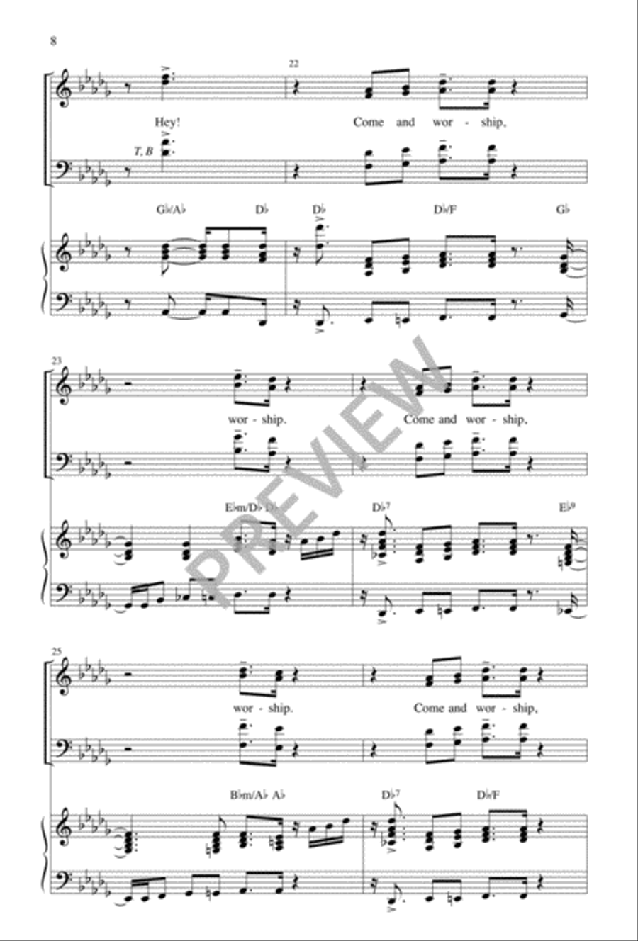 Worship the Newborn King Worship the Newborn King 4-Part scores gallery preview page 9