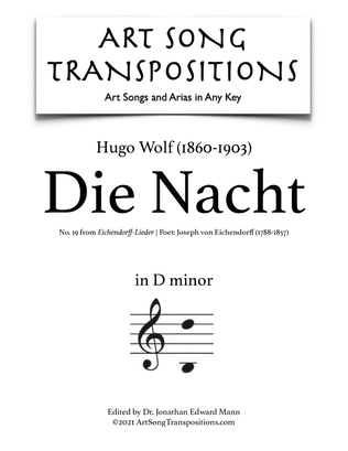 Book cover for WOLF: Die Nacht (transposed to D minor)