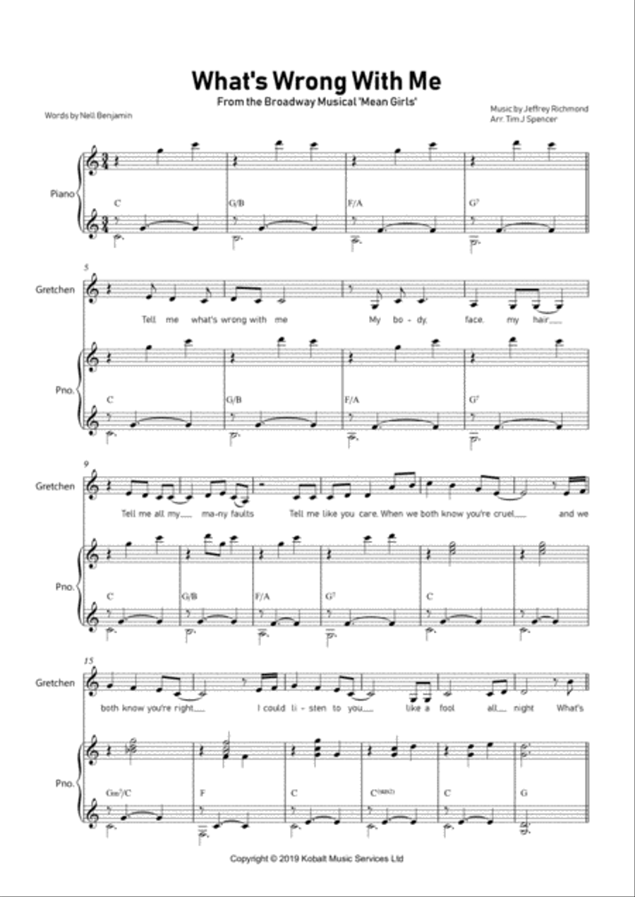 What's Wrong With Me? Piano, Vocal, Guitar scores gallery preview page 2