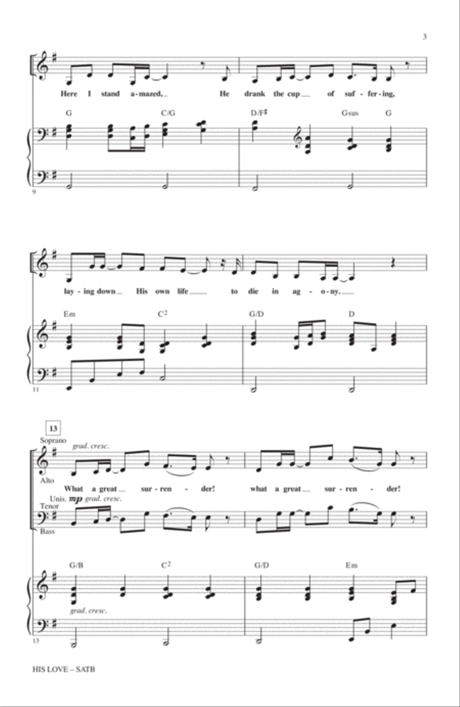 His Love 4-Part scores gallery preview page 2