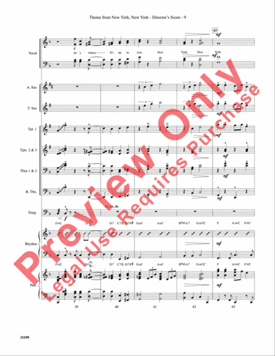 Theme from New York, New York Choir scores gallery preview page 10