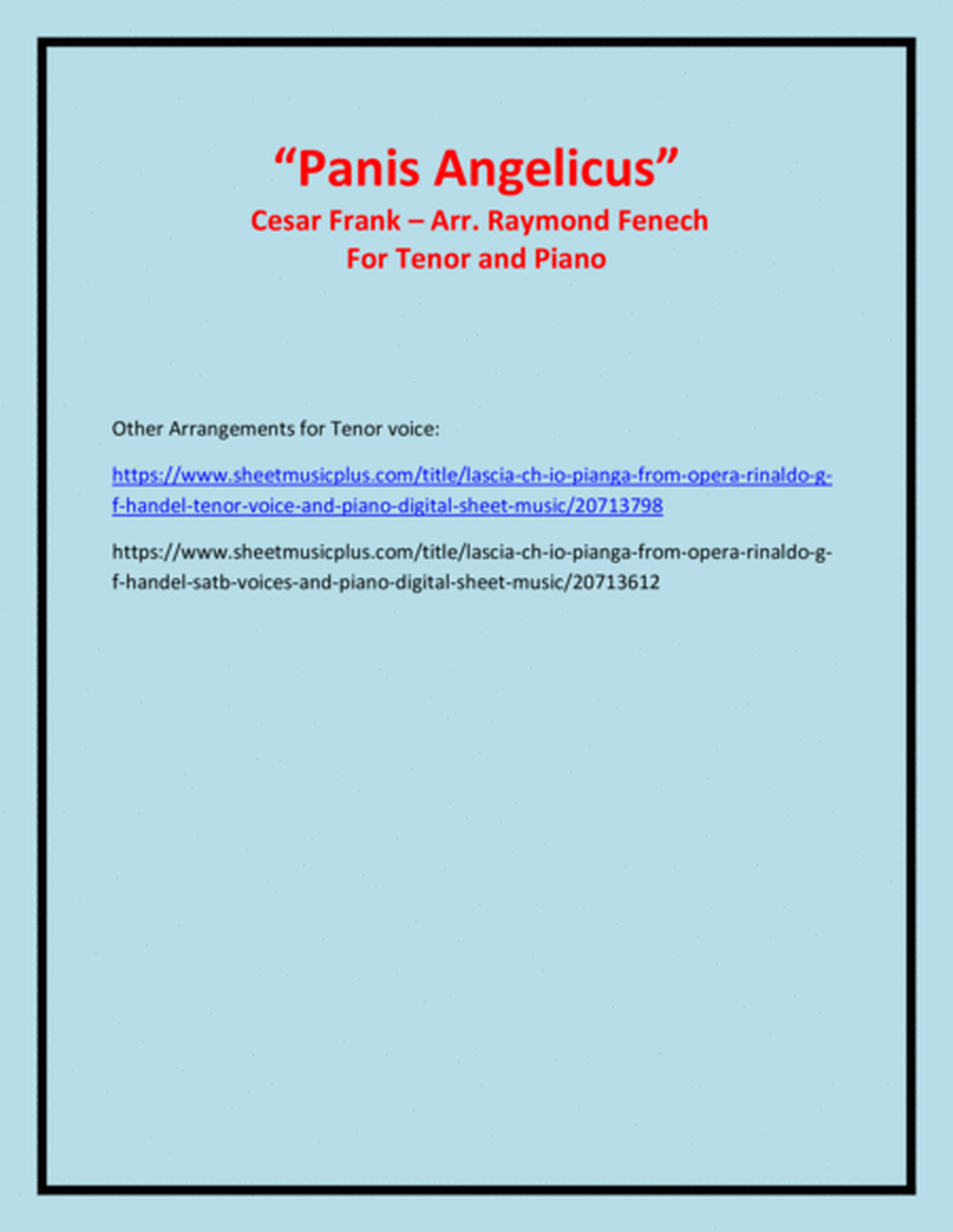 Panis Angelicus - Tenor (voice) and Piano image number null