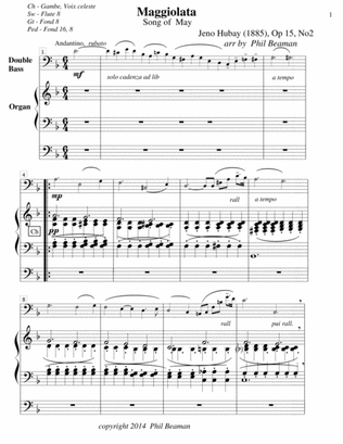 Maggiolata-Hubay-Double Bass/Organ