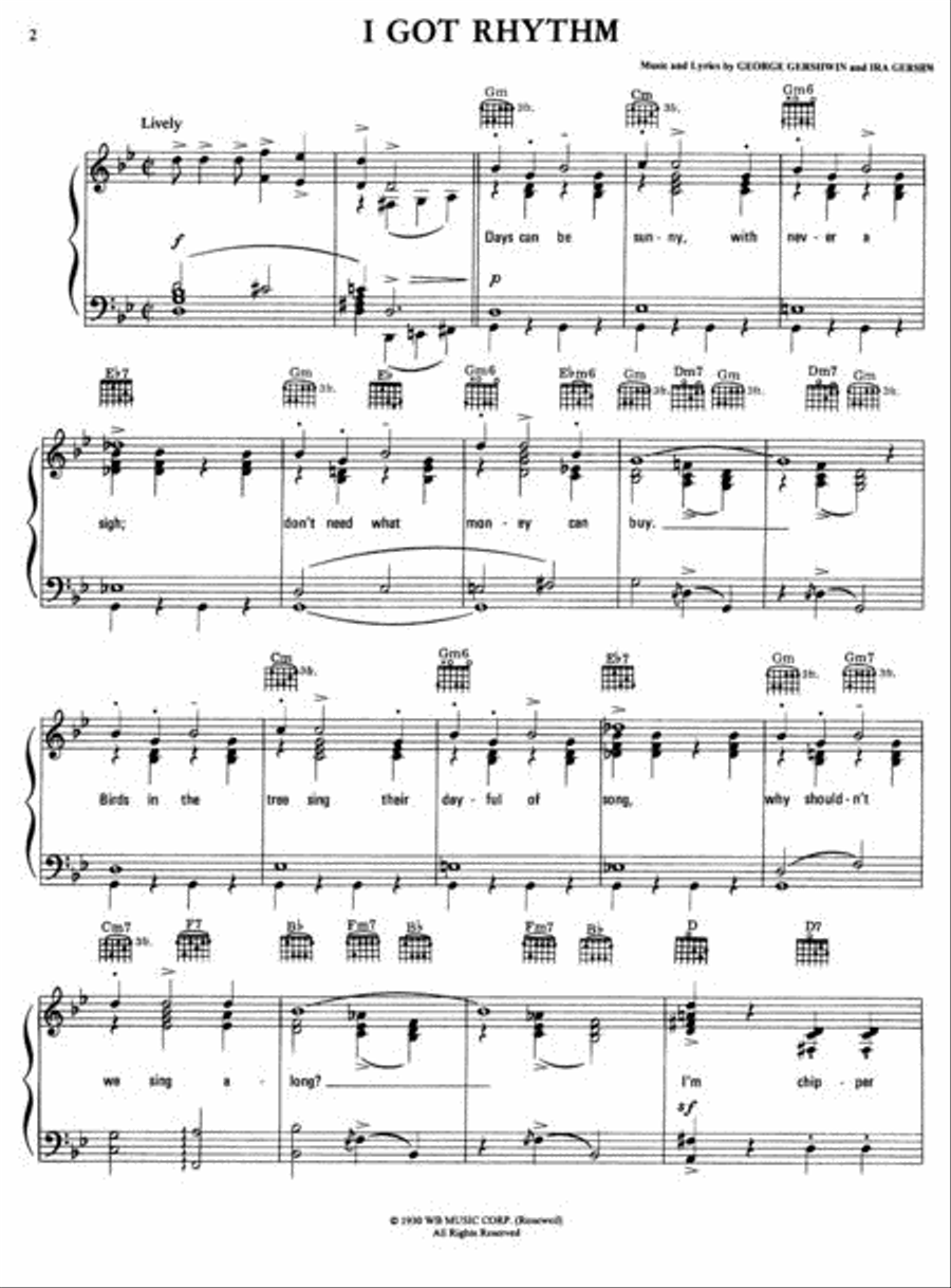 I Got Rhythm I Got Rhythm Piano, Vocal, Guitar scores gallery preview page 2