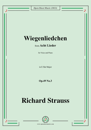 Book cover for Richard Strauss-Wiegenliedchen,in E flat Major