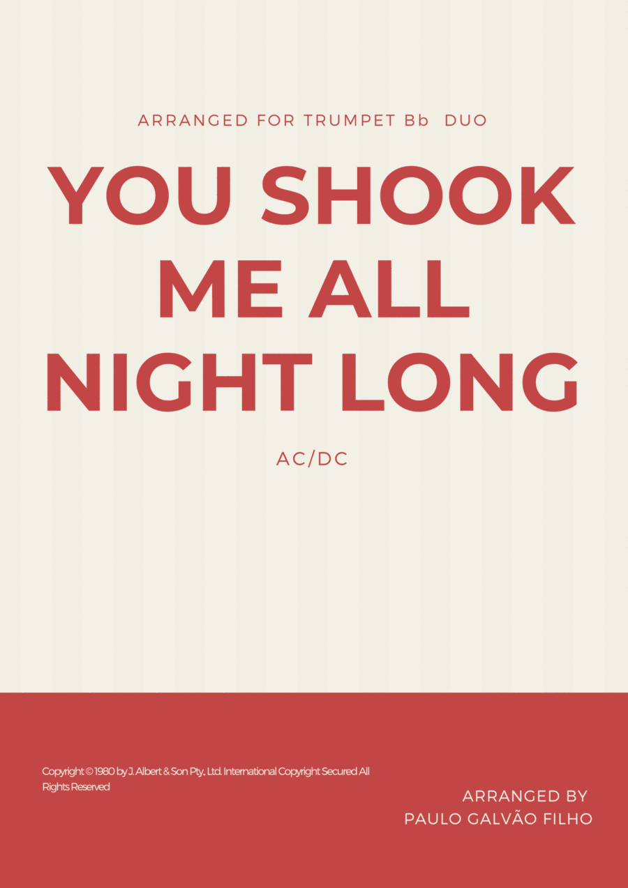 You Shook Me All Night Long Trumpet Duet scores gallery preview page 1