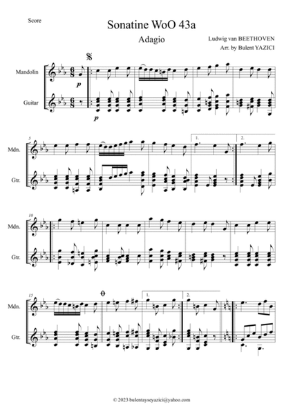 Sonatina for Mandolin and Harpsichord in C Minor, WoO 43a