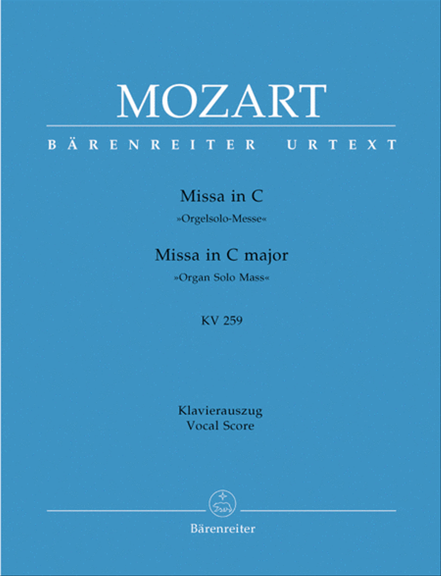 Missa C major, KV 259 'Organ Solo Mass' 4-Part scores gallery preview page 1