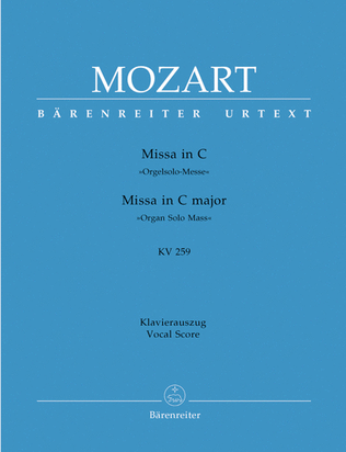 Book cover for Missa C major, KV 259 'Organ Solo Mass'