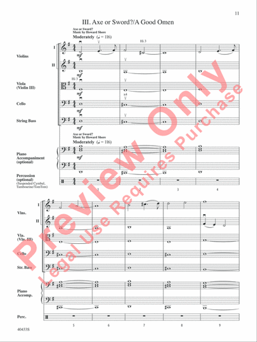 The Hobbit: An Unexpected Journey, Selections from String Orchestra scores gallery preview page 12