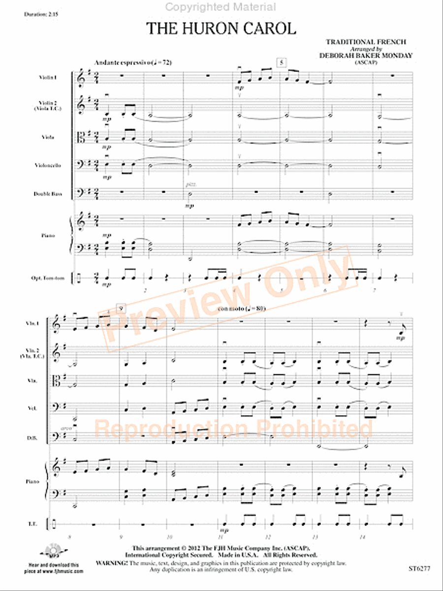 The Huron Carol The Huron Carol String Orchestra scores gallery preview page 4