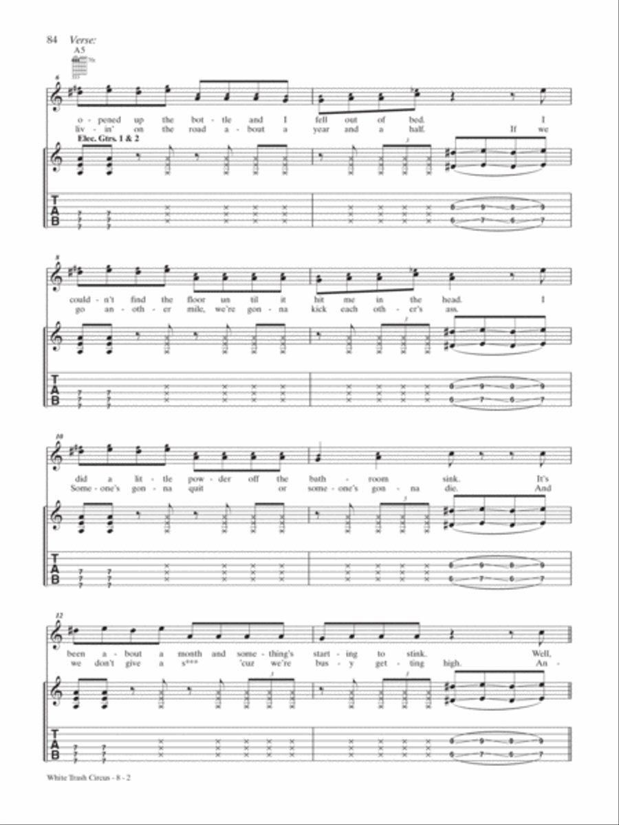 White Trash Circus Guitar Tablature scores gallery preview page 2