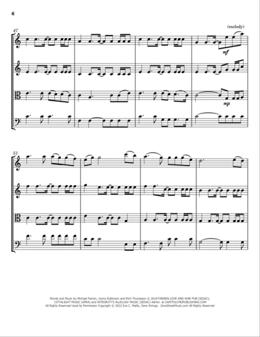 Yet Not I But Through Christ In Me String Quartet scores gallery preview page 6