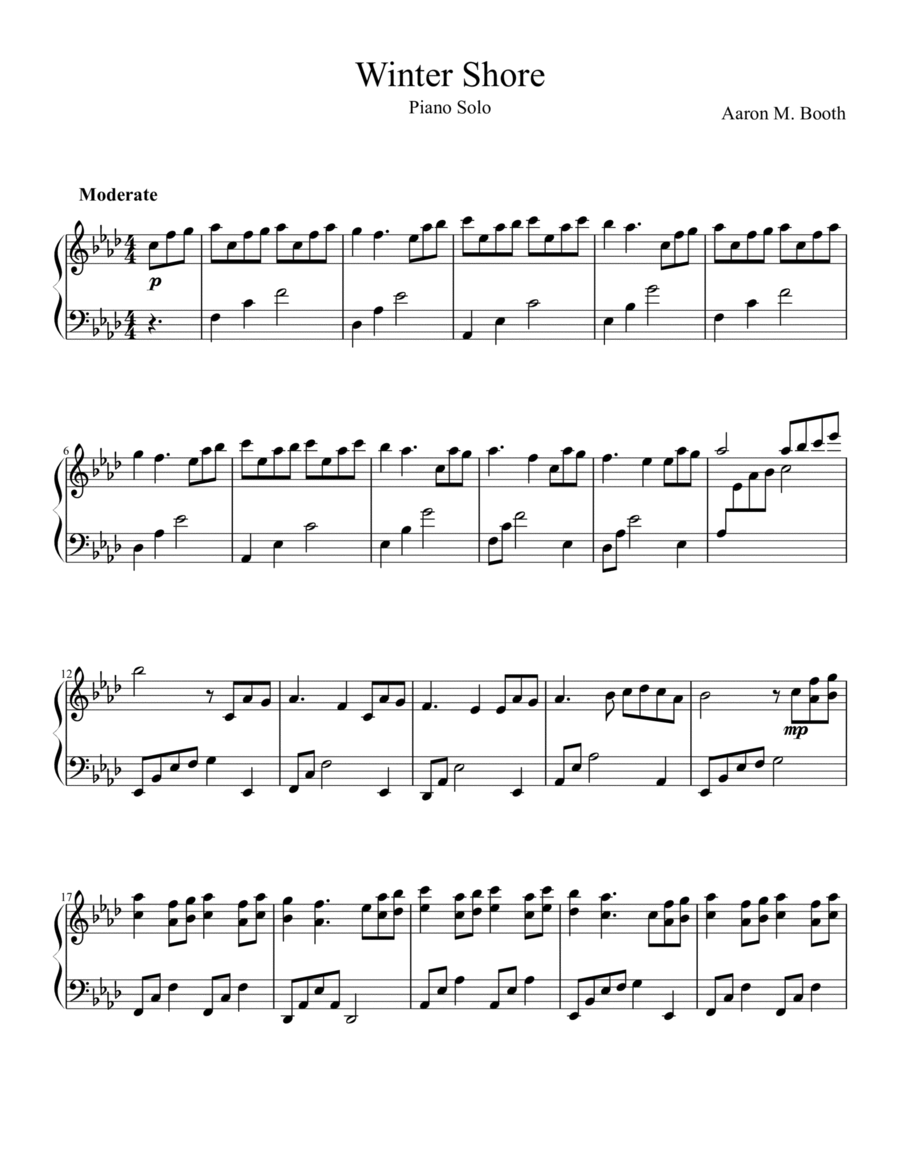 Winter Shore Piano Solo scores gallery preview page 1