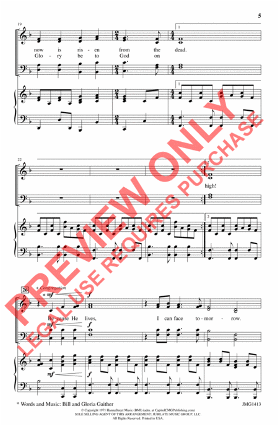 Alleluia! He Lives! Alleluia! He Lives! 4-Part scores gallery preview page 4