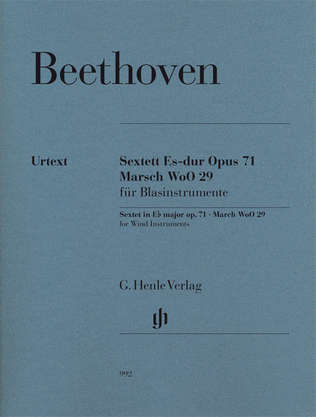 Book cover for Sextet in E-flat Major, Op. 71 and March, WoO 29
