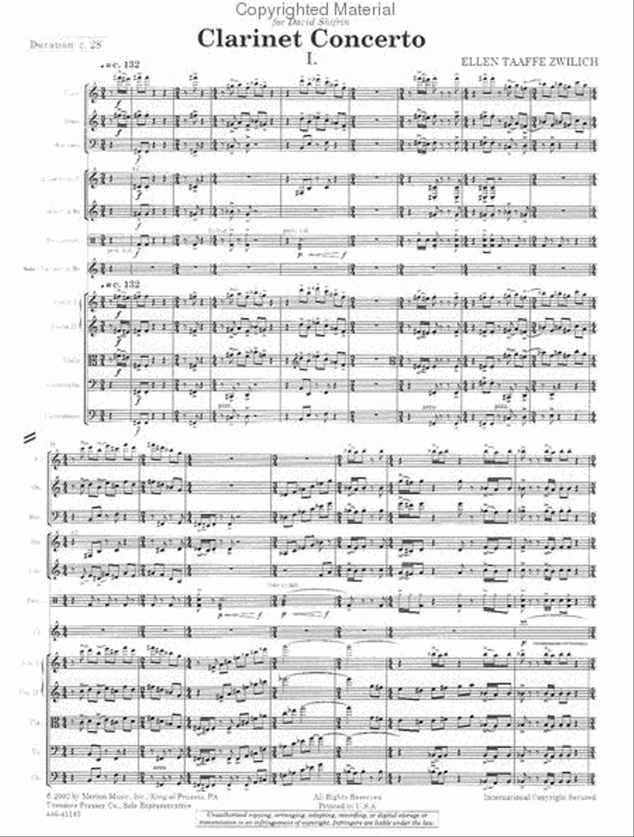 Clarinet Concerto Orchestra scores gallery preview page 2