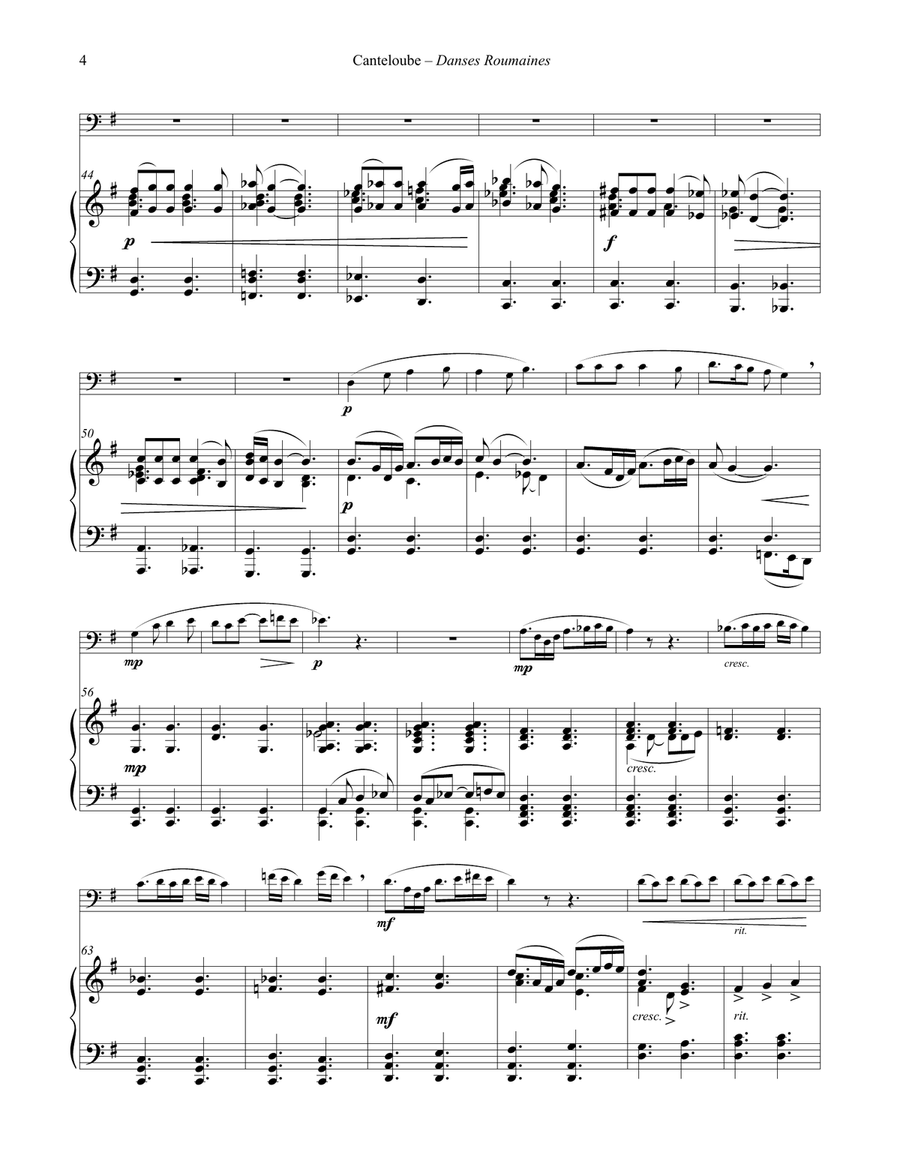 Danses Roumaines for Euphonium and Piano Euphonium scores gallery preview page 4