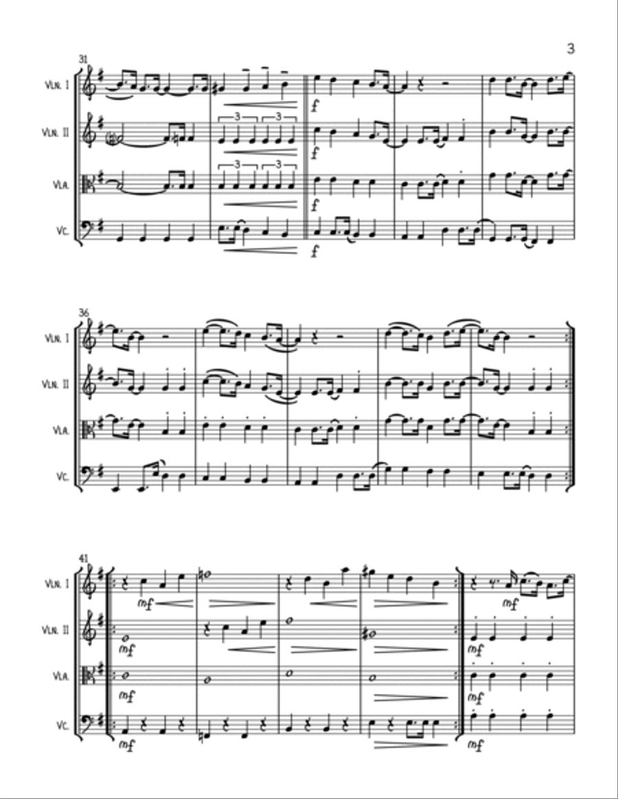 Three Lions String Quartet scores gallery preview page 3