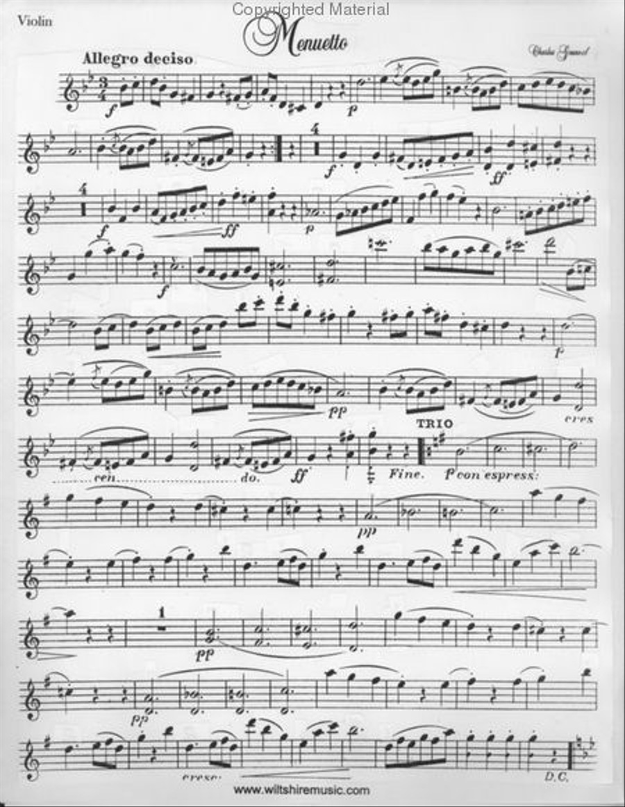 Menuetto Menuetto Violin Solo scores gallery preview page 2