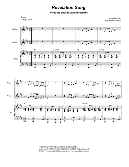 Revelation Song PDF Song Sheet