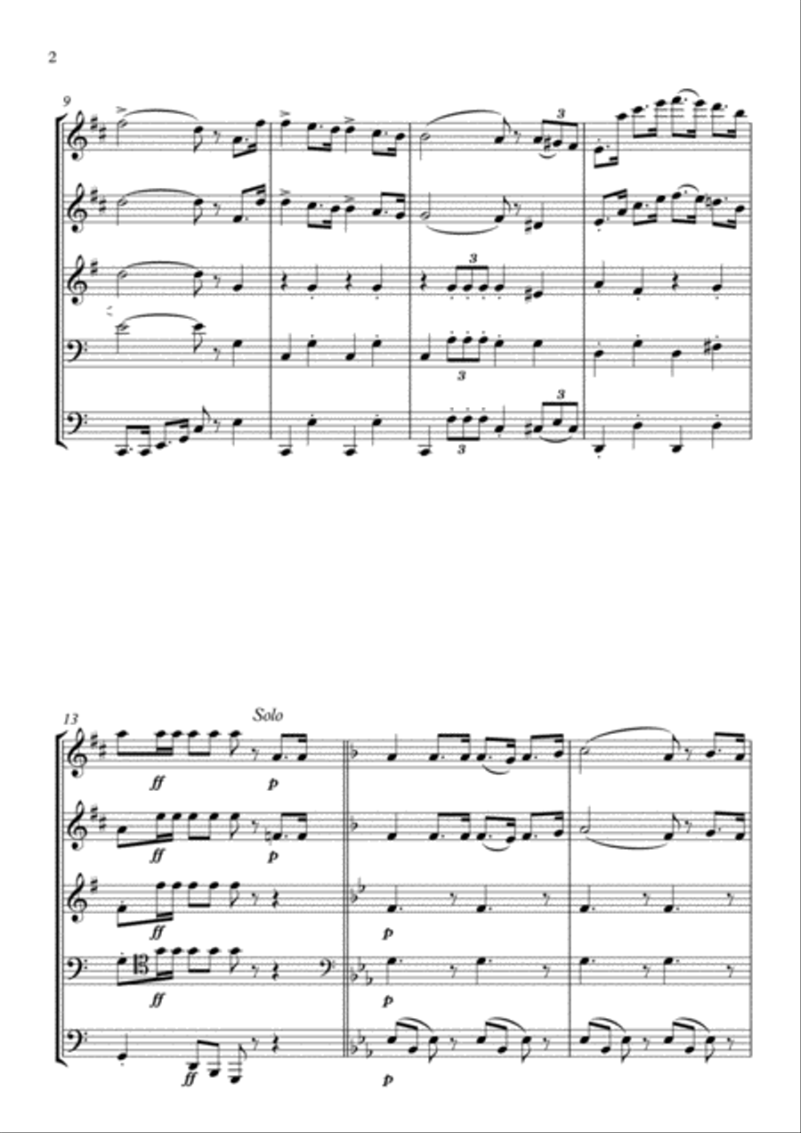 Bolivianos, el Hado Propicio Brass Ensemble scores gallery preview page 2