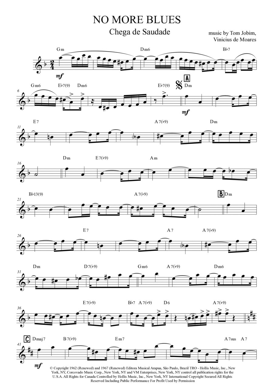 Chega De Saudade (no More Blues) Oboe Solo scores gallery preview page 1
