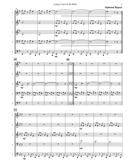Carol of the Bells (Jazz Waltz for Saxophone Quintet) image number null
