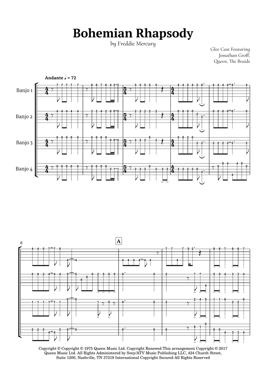 Bohemian Rhapsody Banjo scores gallery preview page 2