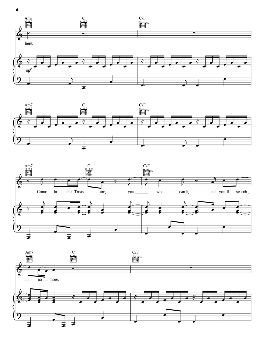 Love Is Here Piano, Vocal, Guitar scores gallery preview page 4
